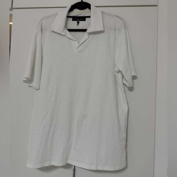 rag & bone Classic White Polo Shirt - Picture 1 of 5